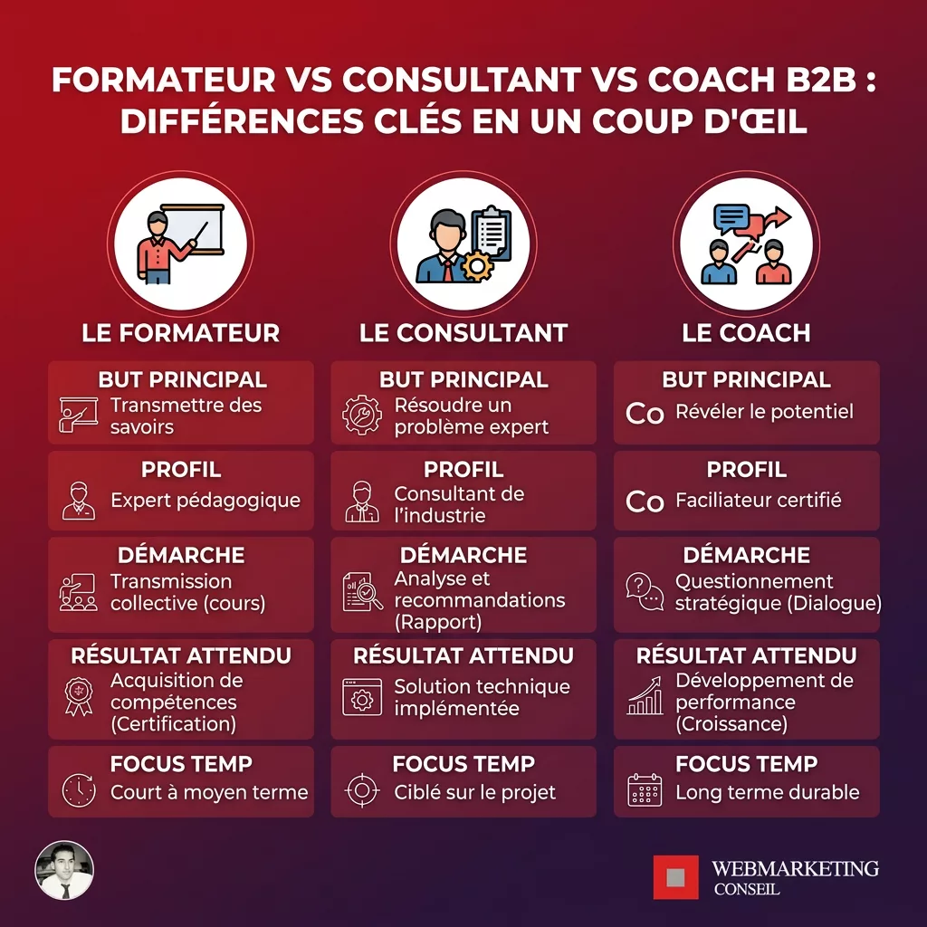 Tableau comparatif des trois rôles