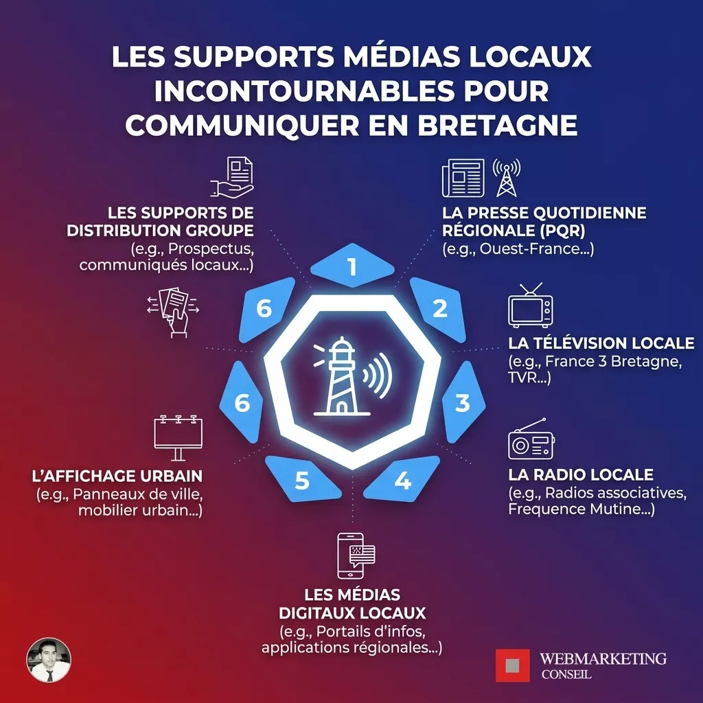 Carte des médias locaux bretons