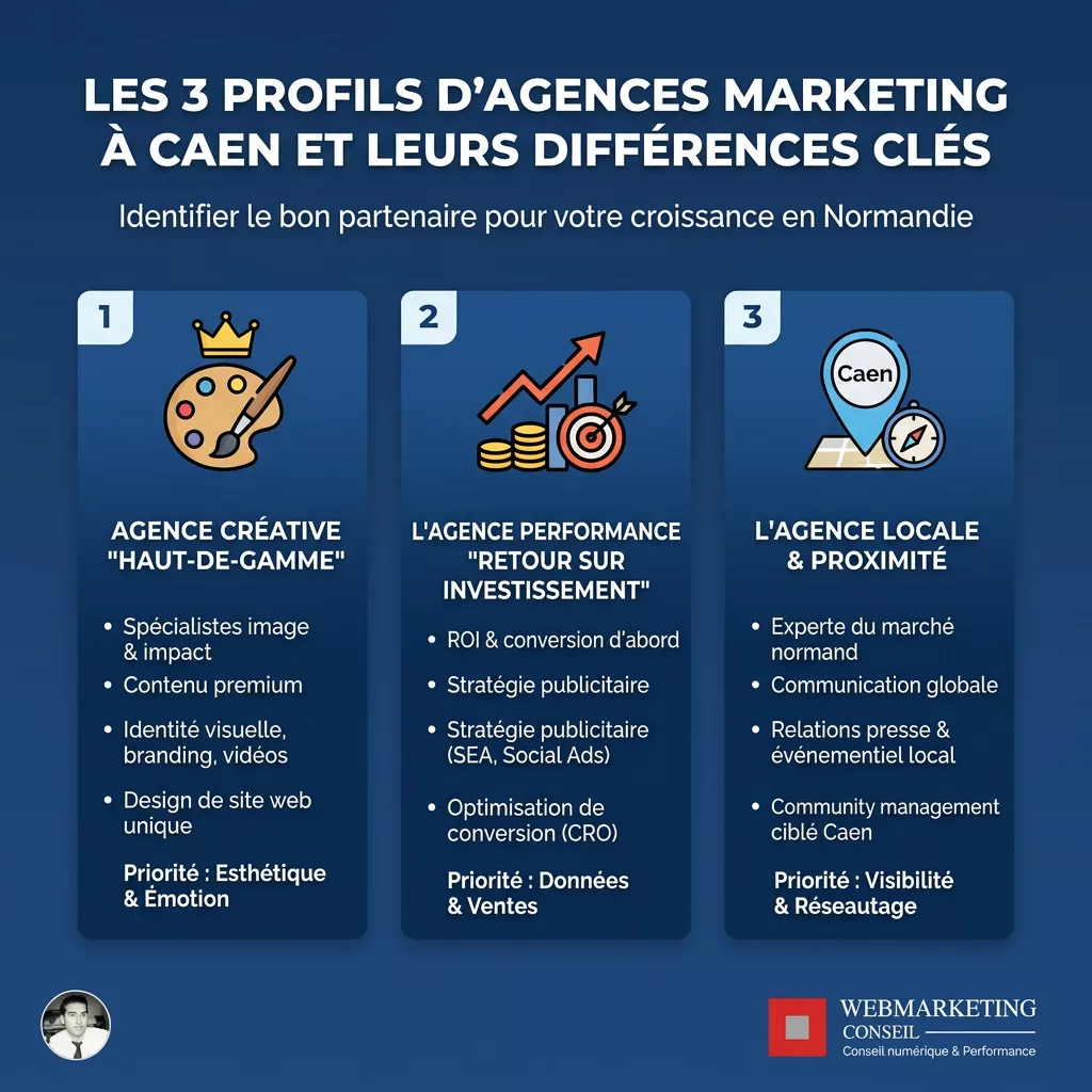 Comparatif types agences marketing Caen