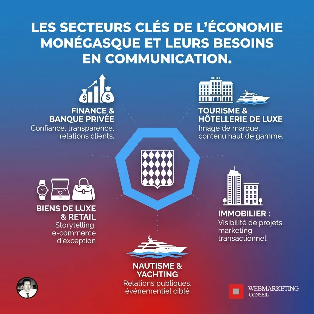 Infographie secteurs économiques Monaco
