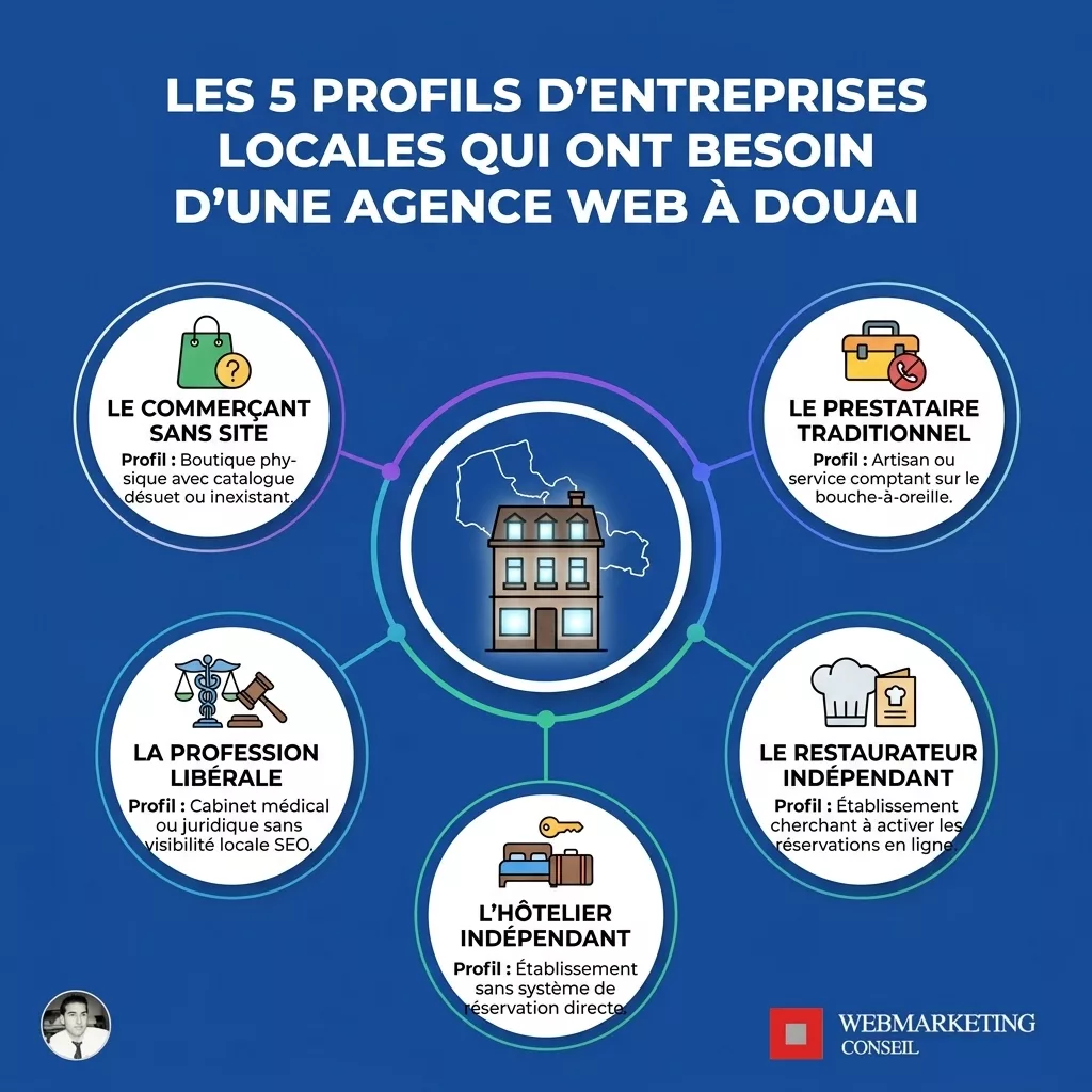 Infographie profils clients agence web Douai