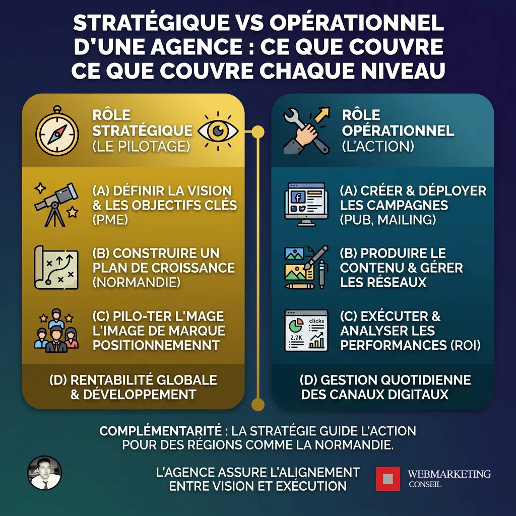 Stratégie vs opérationnel agence communication