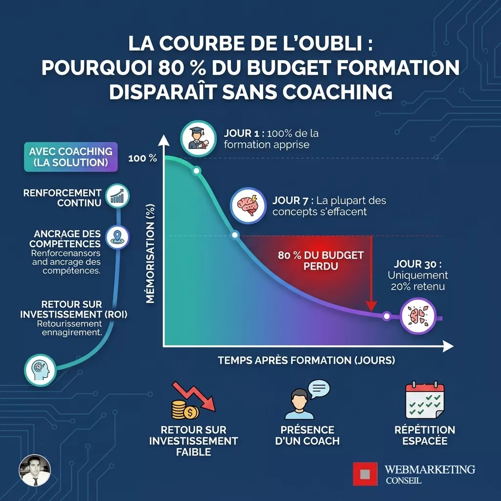 Courbe de l'oubli appliquée à la formation commerciale