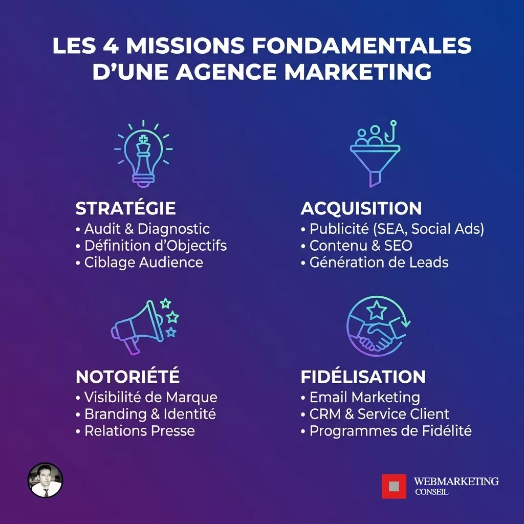 Quatre missions clés d'une agence marketing