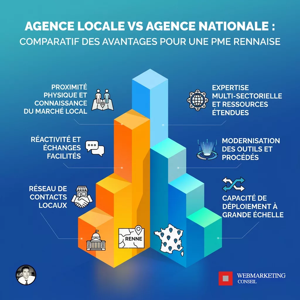 Tableau comparatif agence locale versus nationale