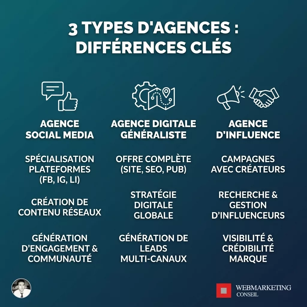 Comparatif des types d'agences digitales