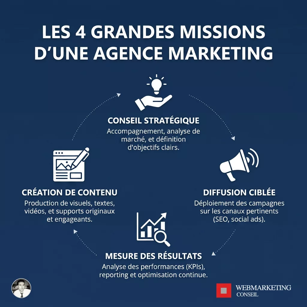 Infographie missions agence marketing Auvergne