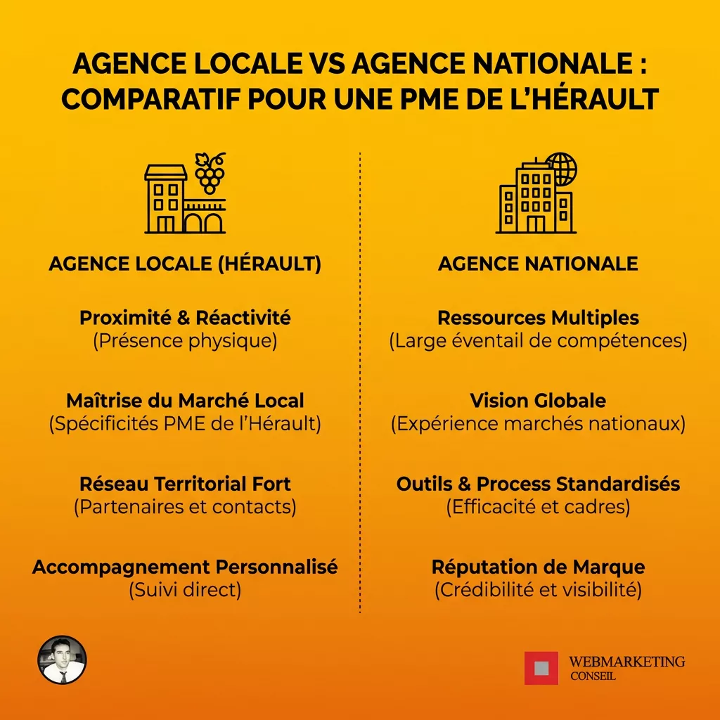 Comparatif agence locale vs nationale Montpellier