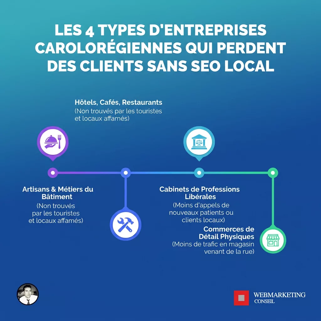 Infographie secteurs locaux et SEO Charleroi