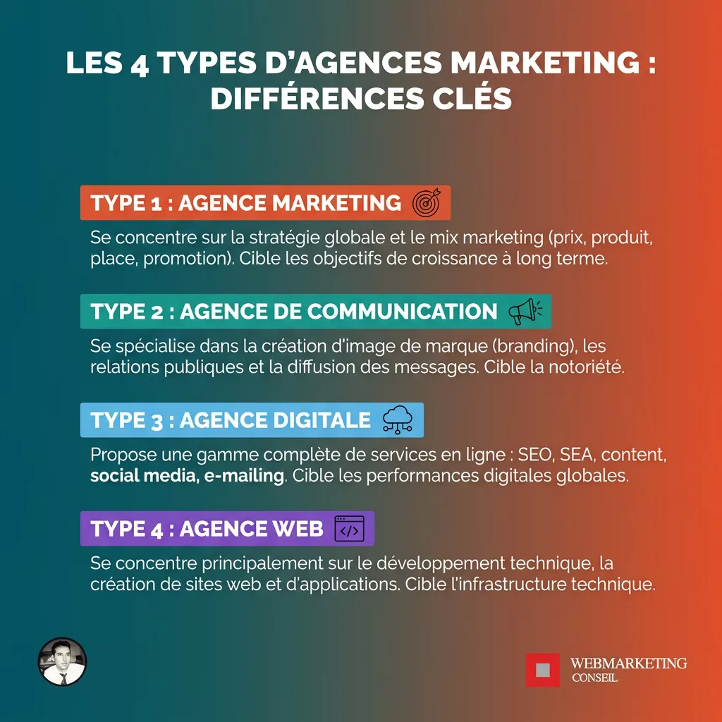 Comparatif types agences marketing Clermont-Ferrand
