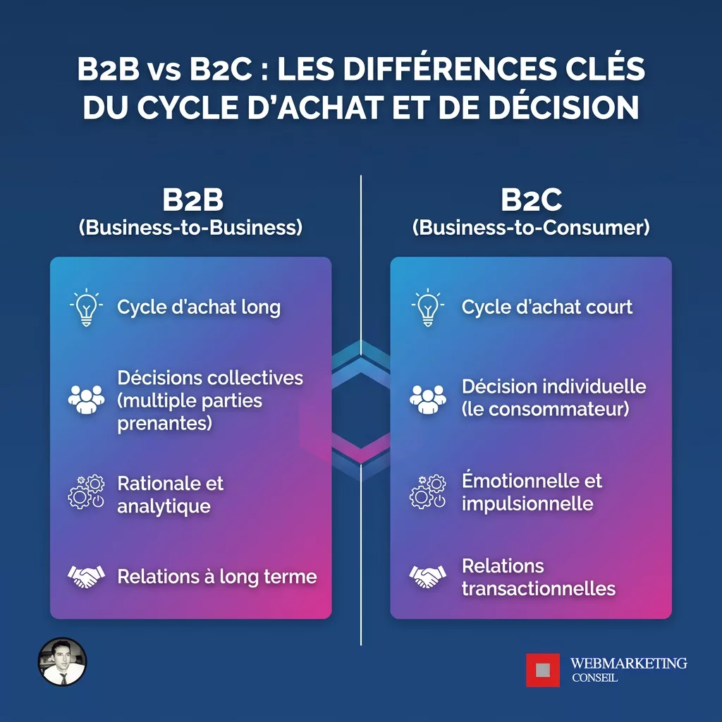 Infographie différences B2B et B2C
