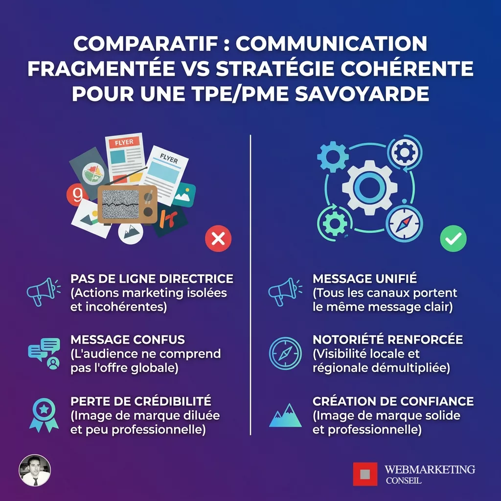 Communication fragmentée vs cohérente PME Savoie