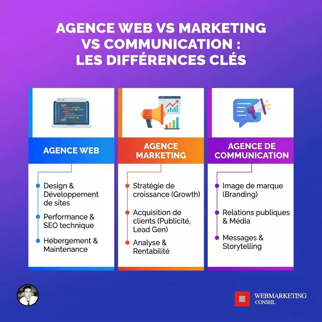 Comparatif des 3 types d'agences