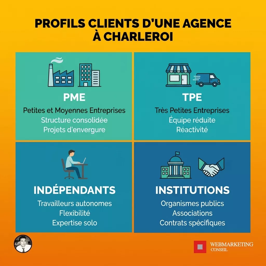 Types de clients agence communication Charleroi