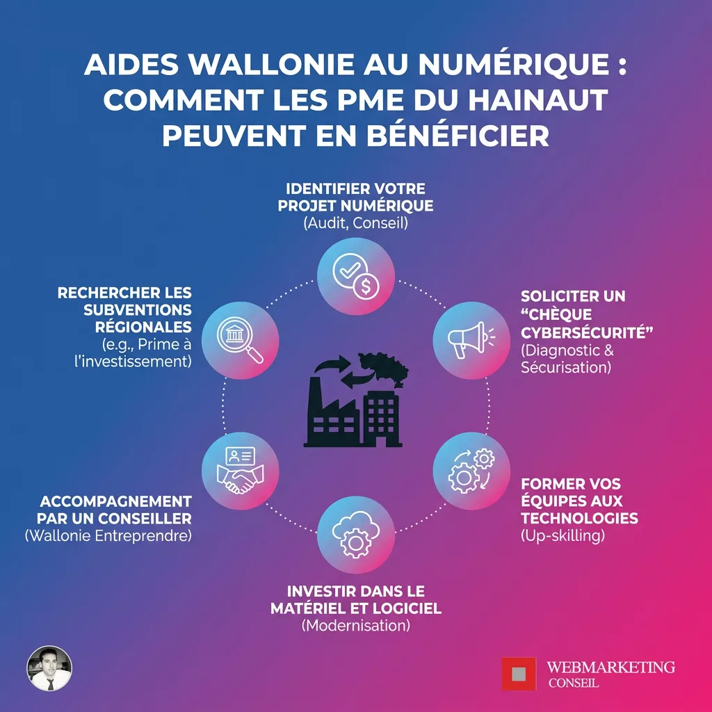 Infographie aides Digital Wallonia pour entreprises