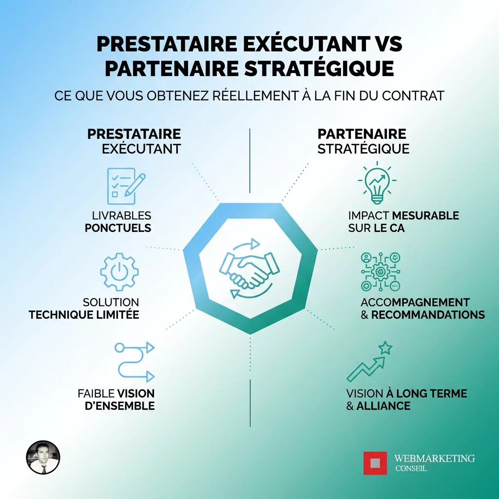 Différence prestataire exécutant et partenaire stratégique