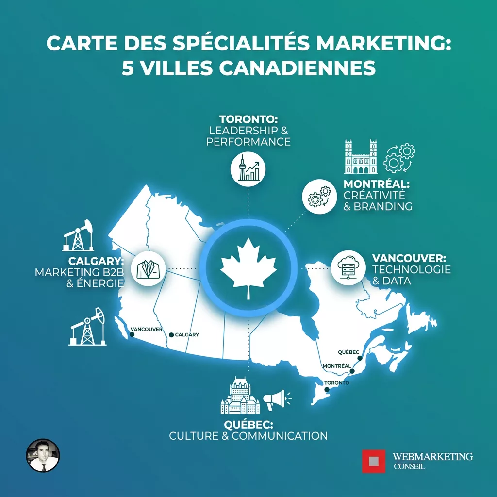 Carte agences marketing Canada par ville