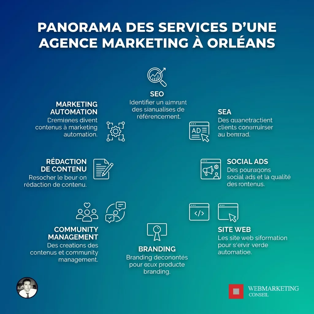 Roue des services marketing proposés à Orléans