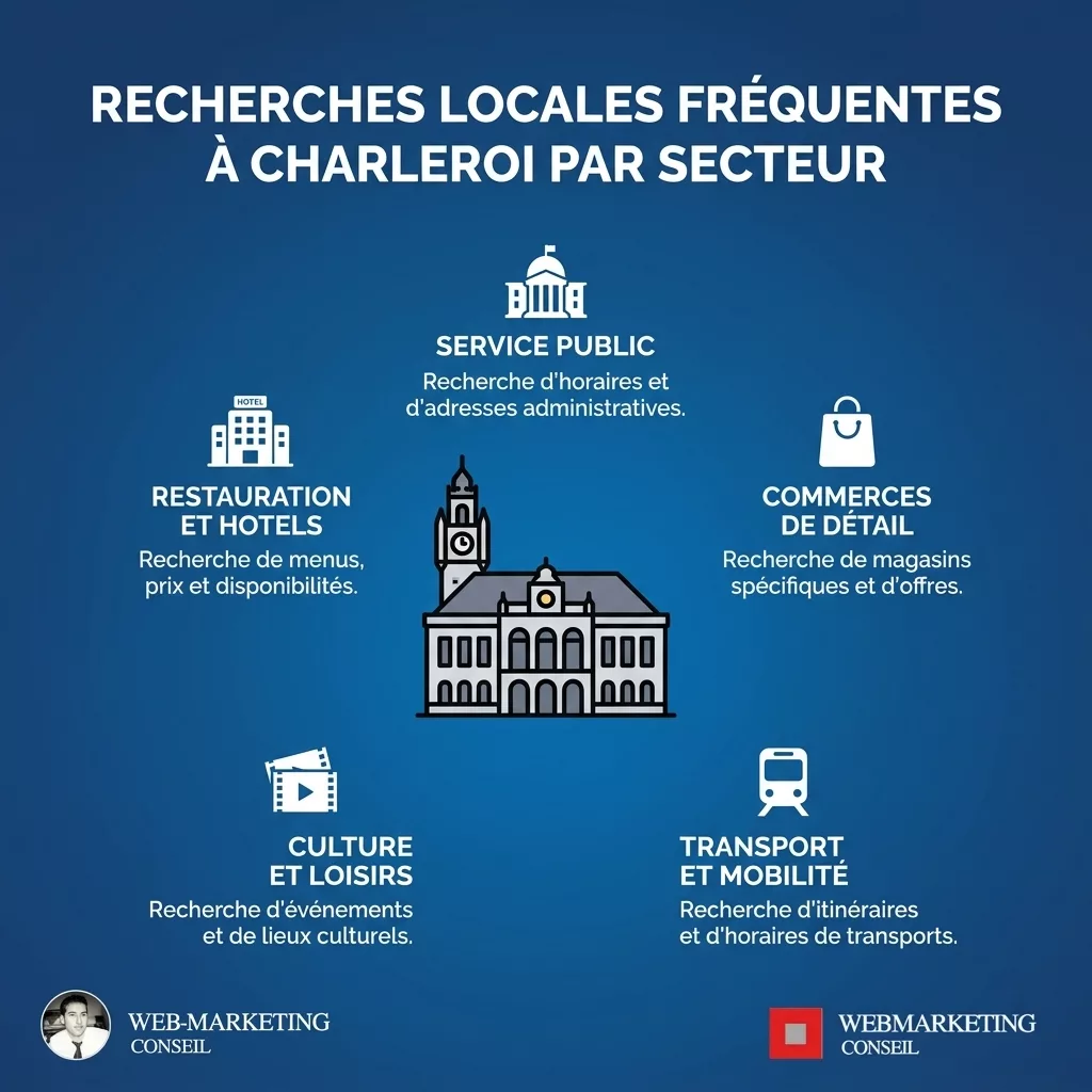 Infographie recherches locales Charleroi