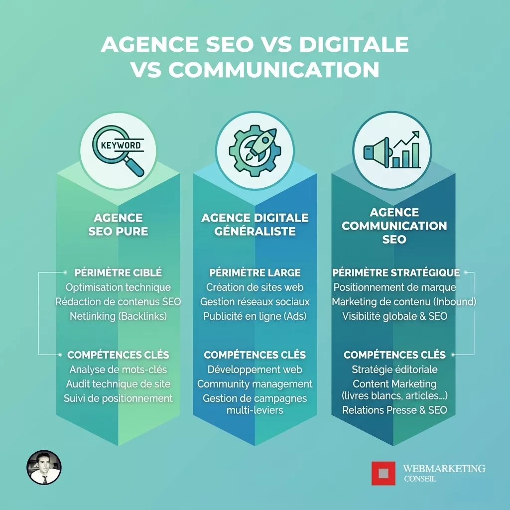 Comparatif des trois types d'agences SEO
