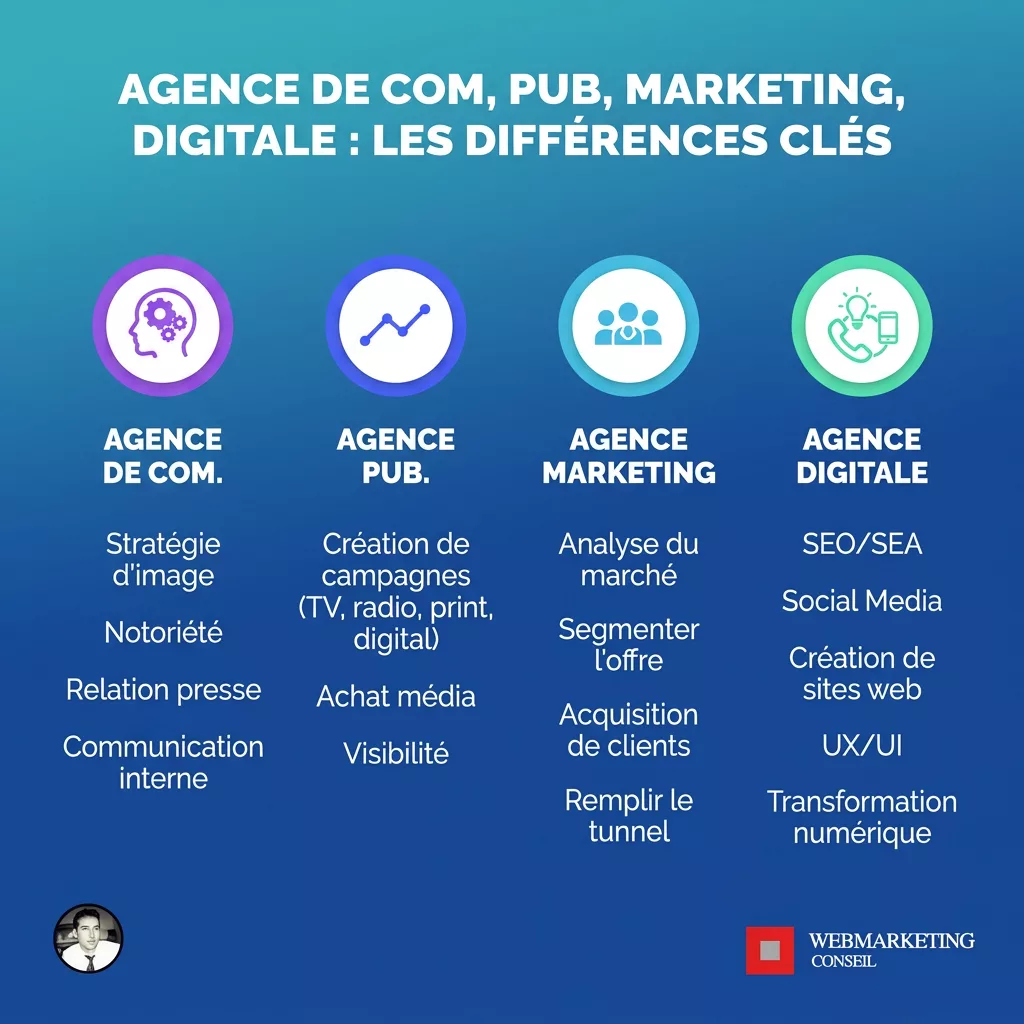 Comparatif des 4 types d'agences