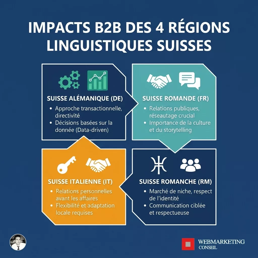 Carte des régions linguistiques suisses et communication