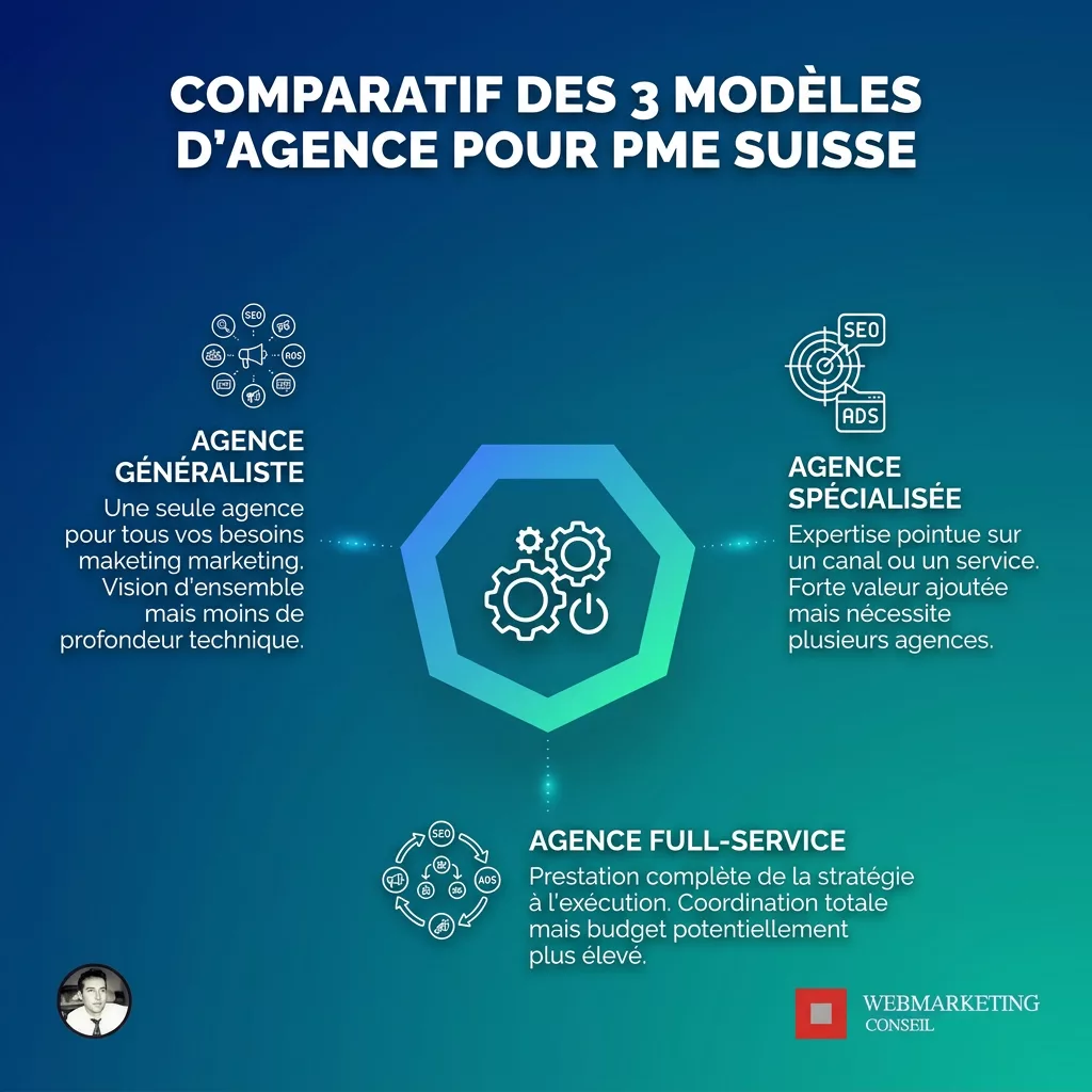 Comparatif types d'agences marketing en Suisse