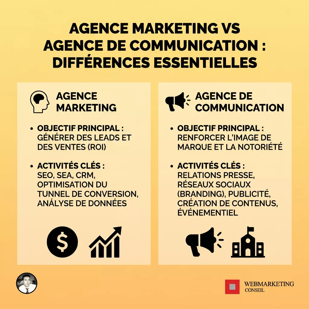 Comparatif agence marketing et agence communication