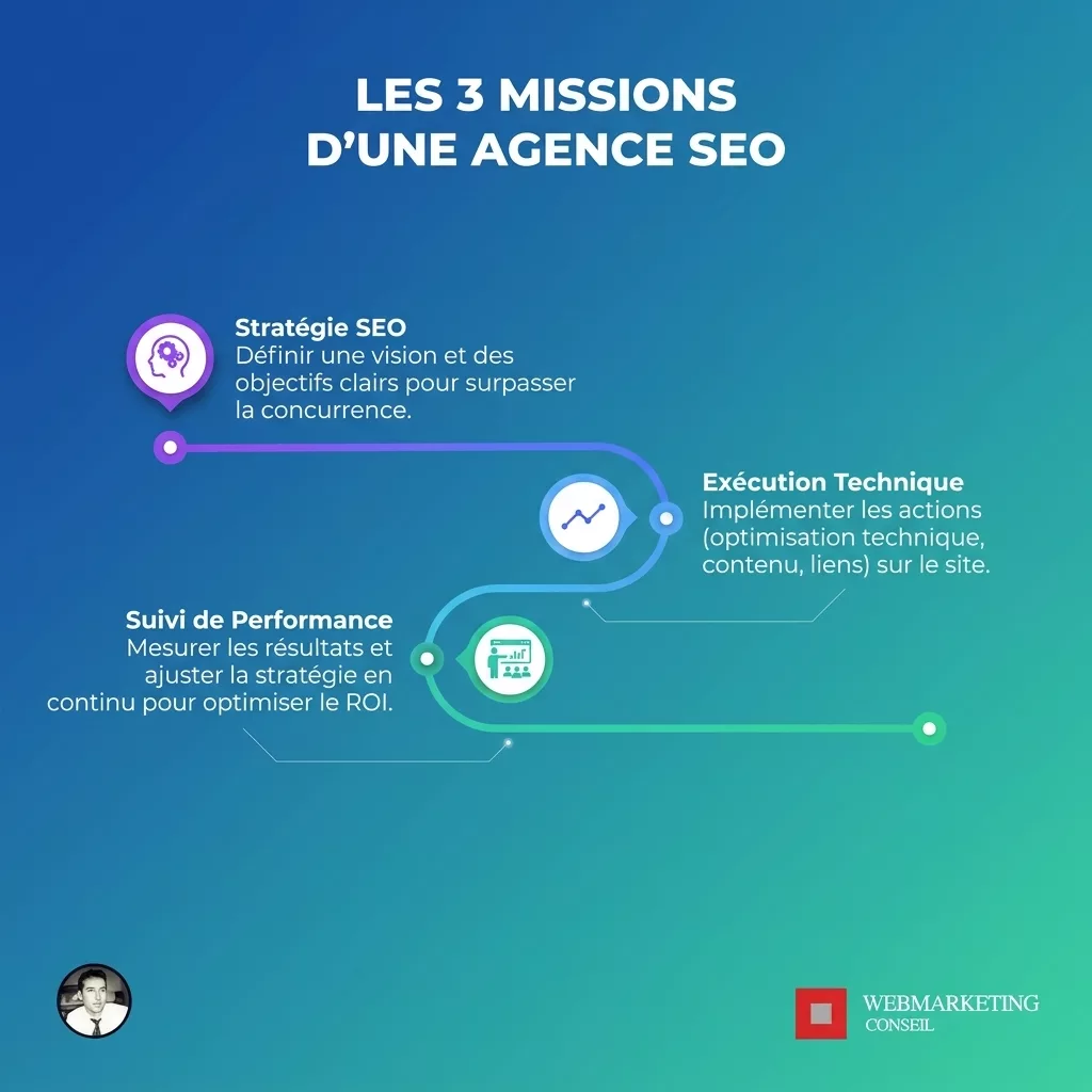 Missions agence SEO stratégie exécution suivi