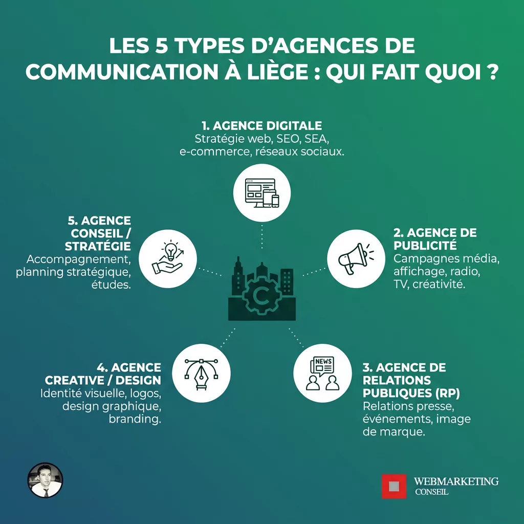 Comparatif types agences communication Liège