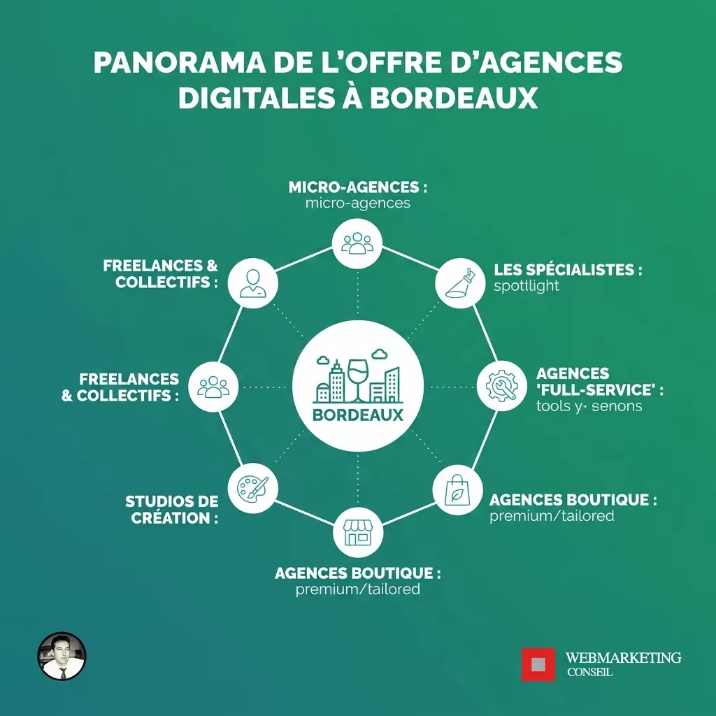 Infographie panorama agences digitales Bordeaux