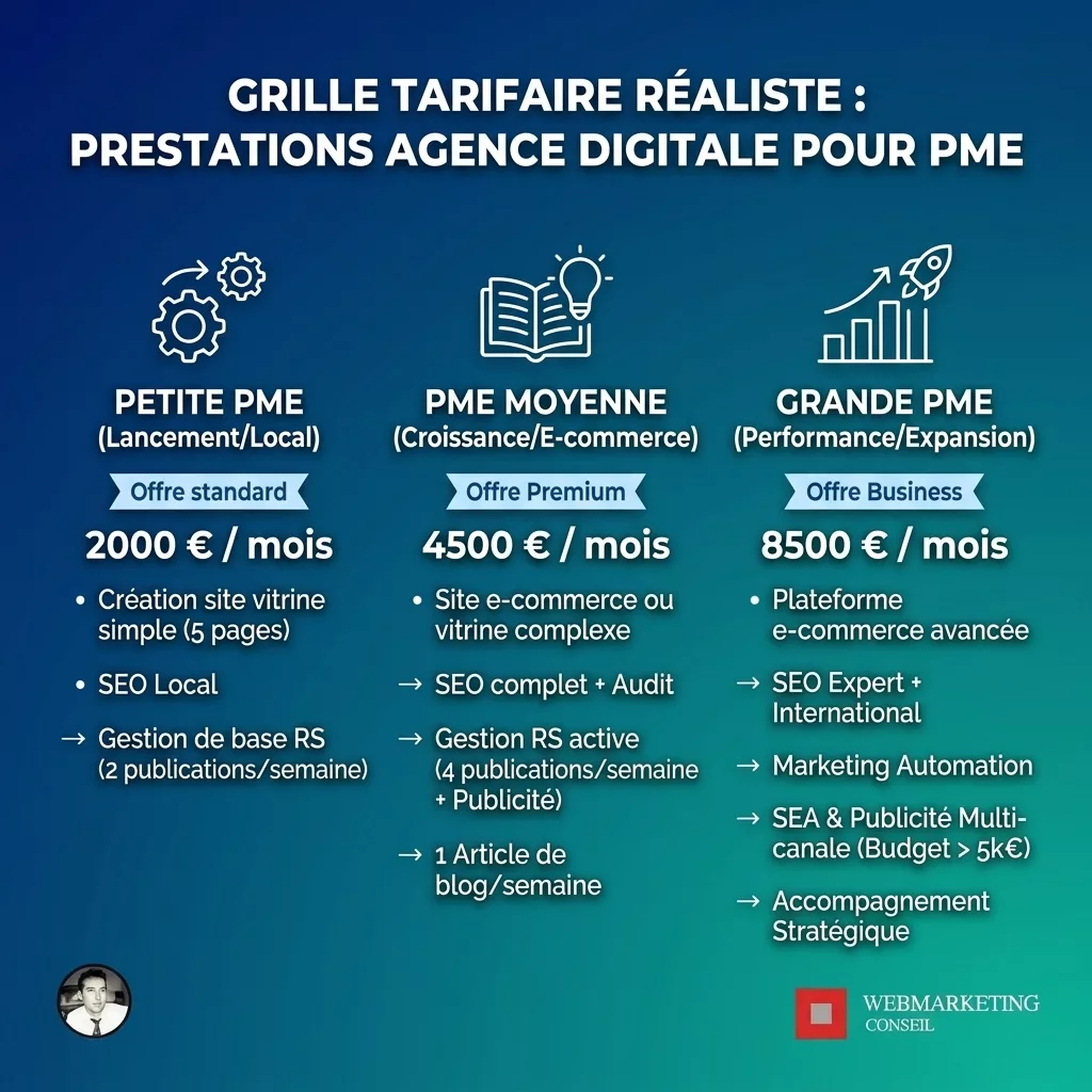 Tarifs agence marketing digital PME