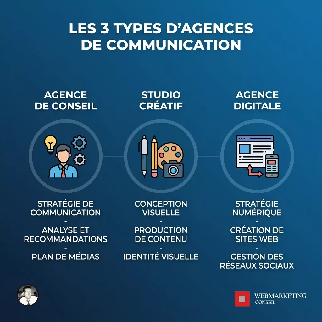 Comparatif types agences communication Mulhouse