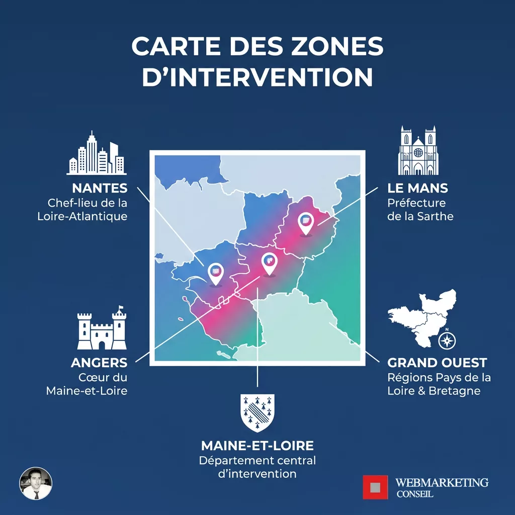 Carte zone intervention agence communication Grand Ouest