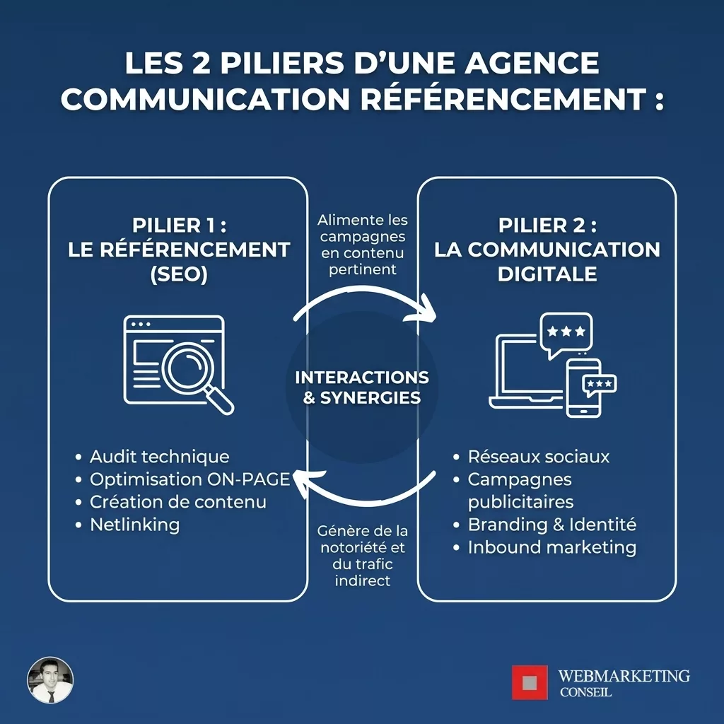 Infographie double compétence SEO et communication