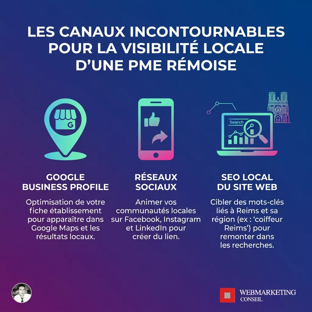 Canaux de visibilité locale pour PME à Reims