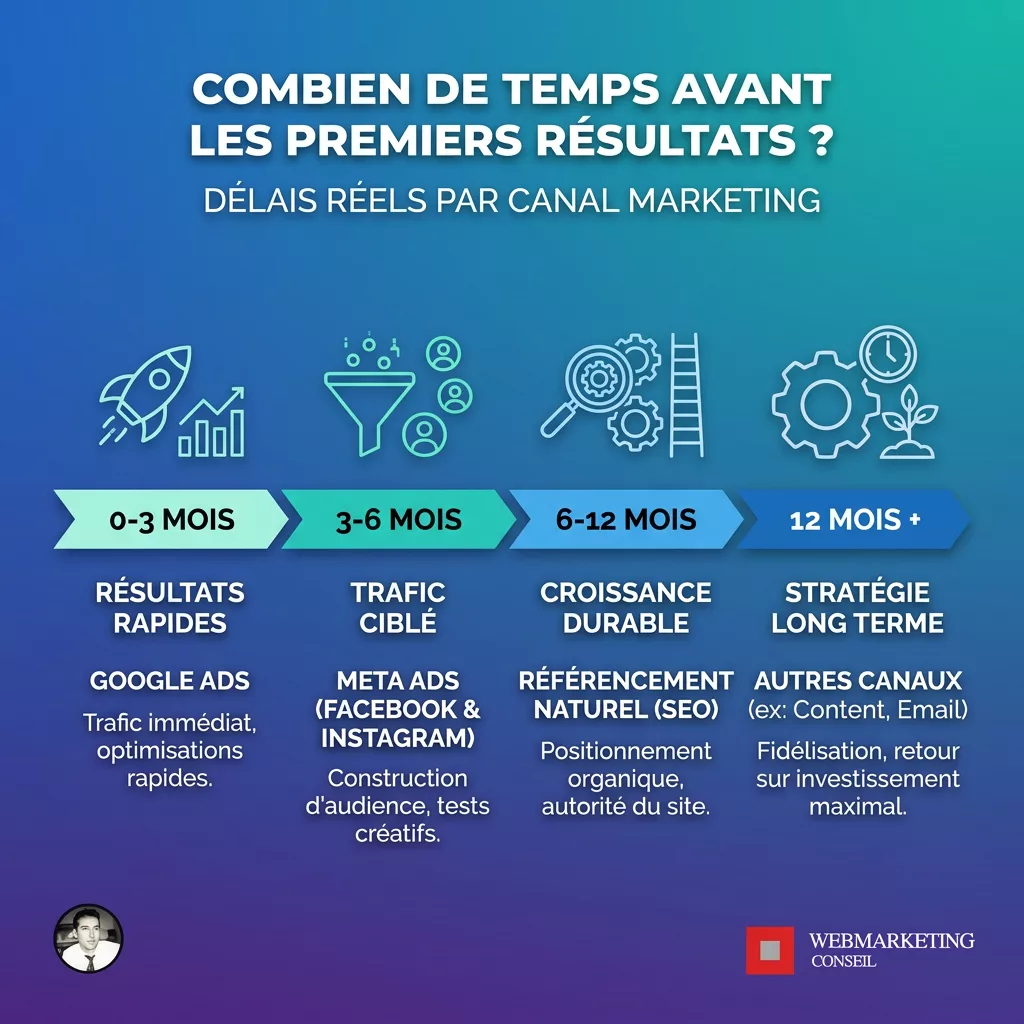 Chronologie des résultats par canal marketing