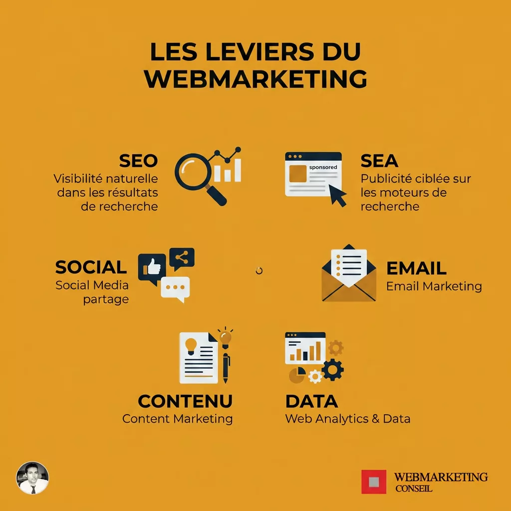 Roue des leviers webmarketing