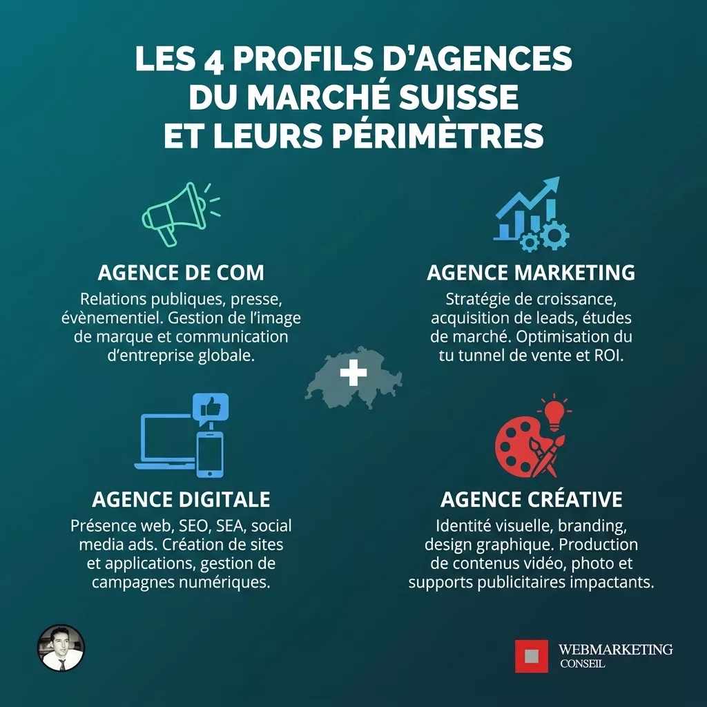 Comparatif des 4 types d'agences en Suisse