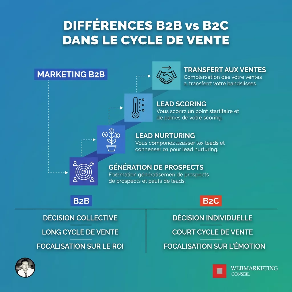 Comparatif cycle de vente B2B vs B2C