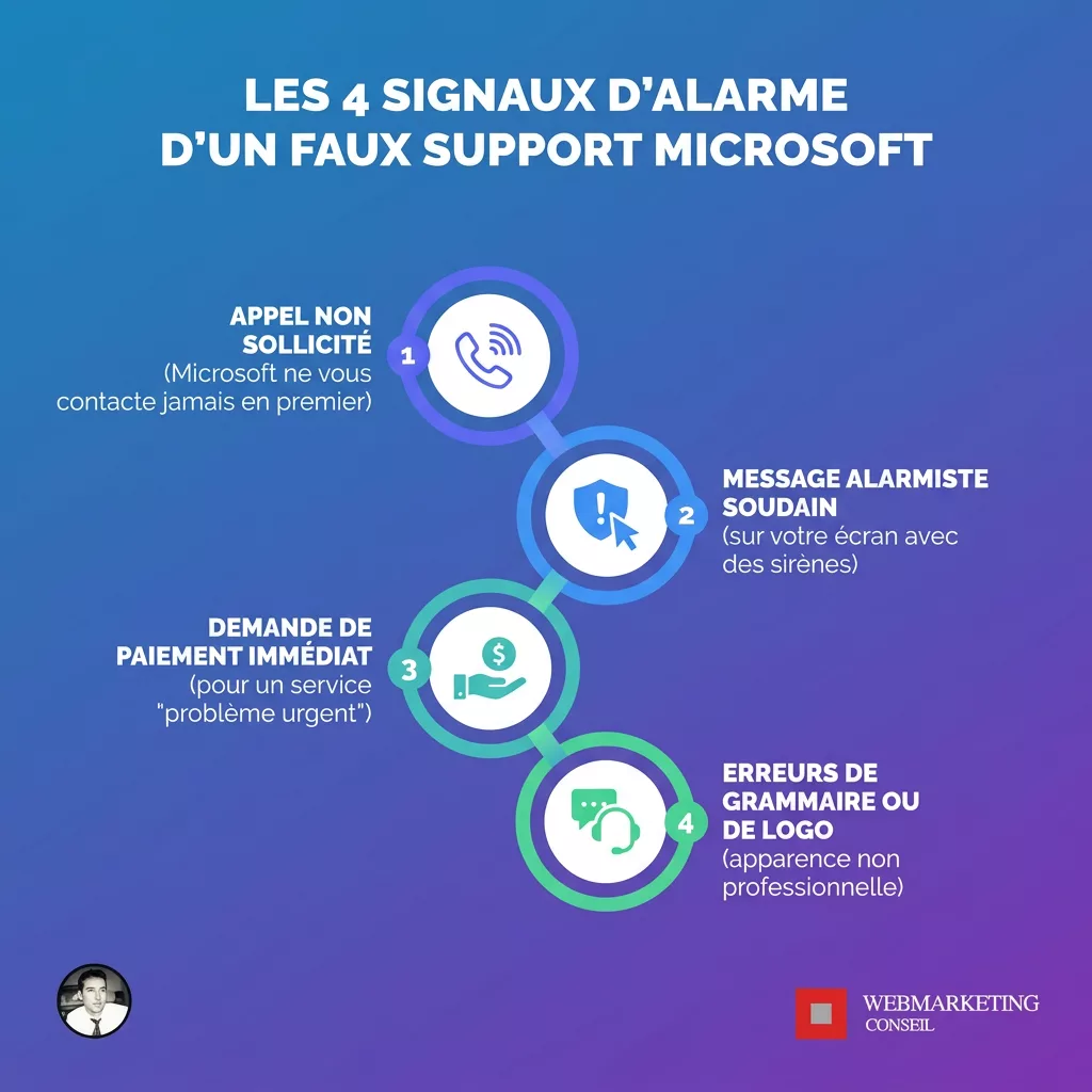 Arnaques faux support Outlook