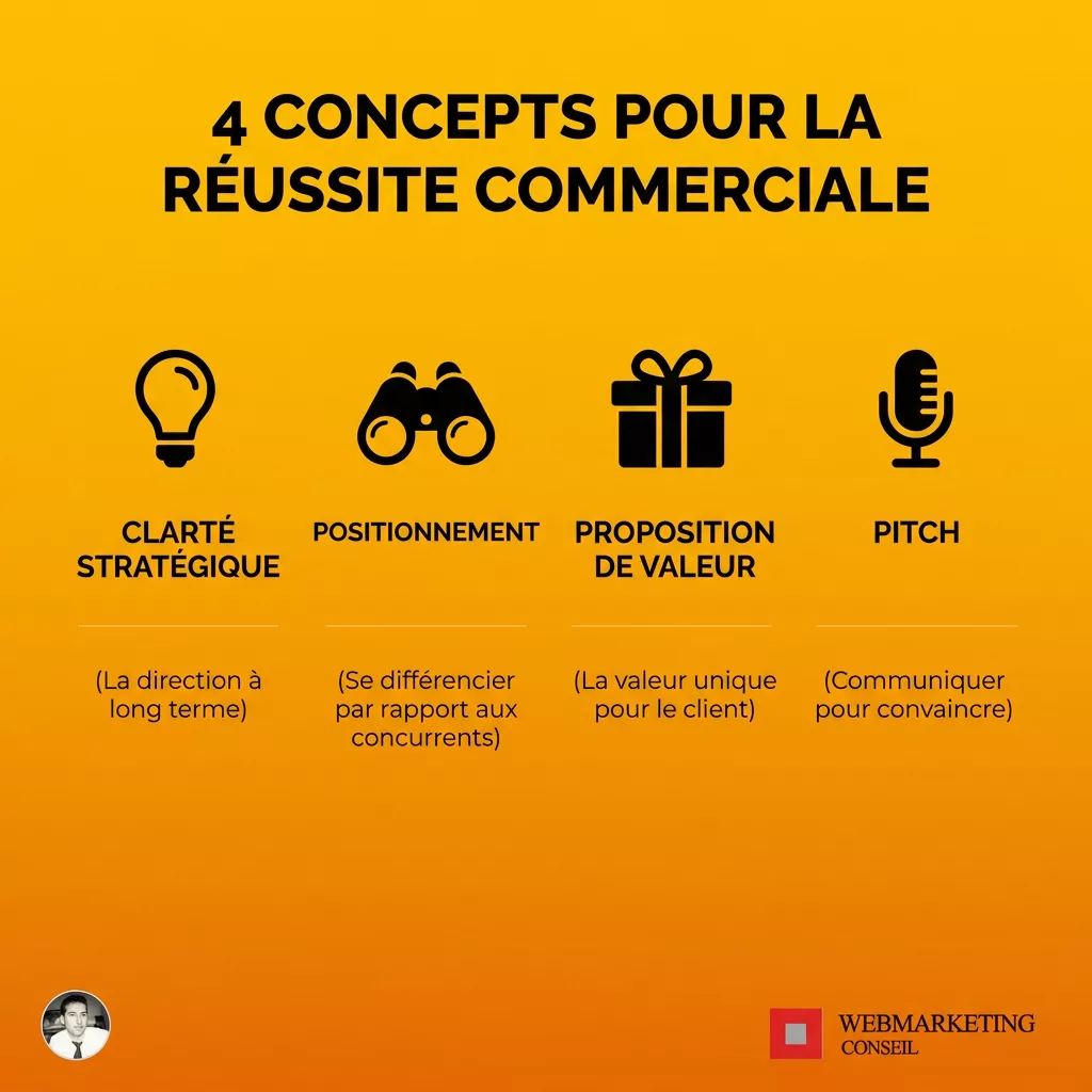 Comparaison des notions clarté positionnement valeur pitch