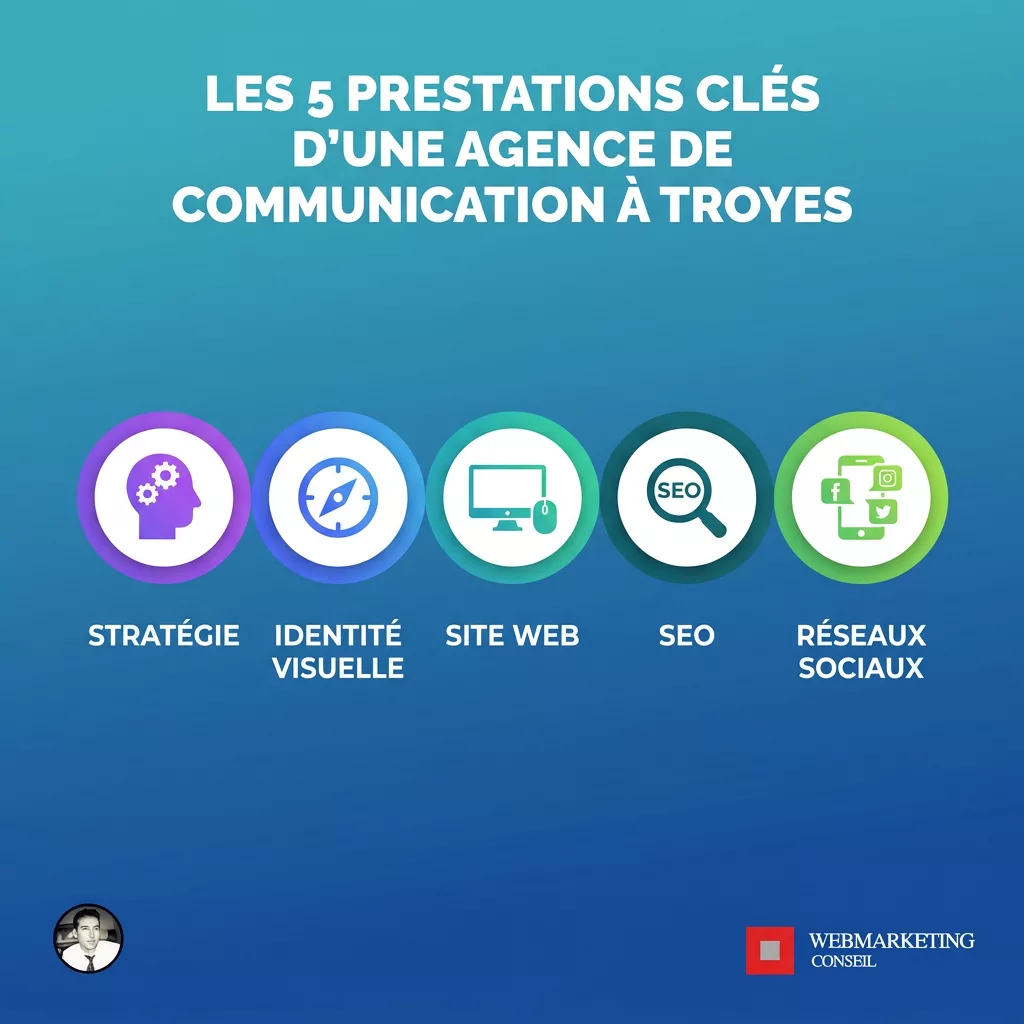 Infographie prestations agence communication Troyes