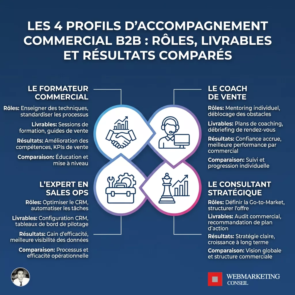 Comparatif des 4 types d'accompagnement B2B