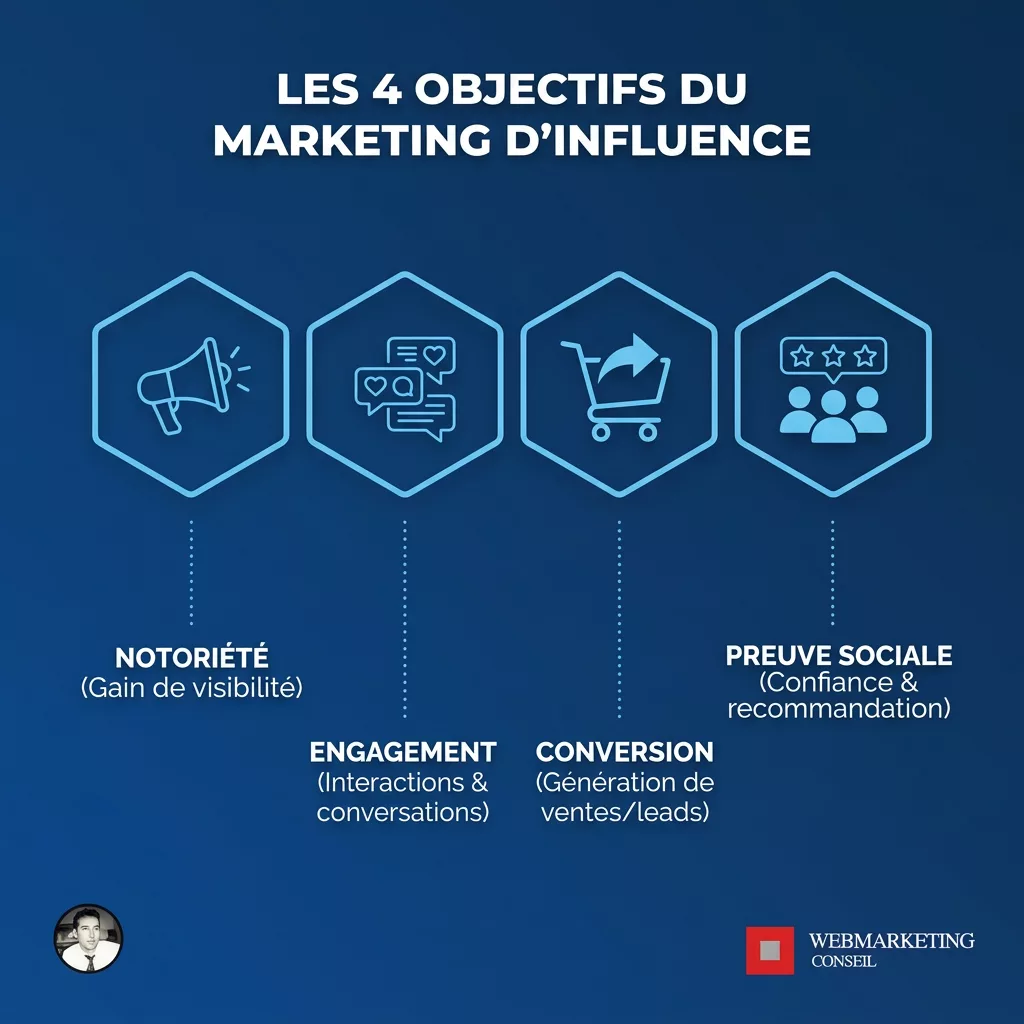 Schéma objectifs marketing d'influence