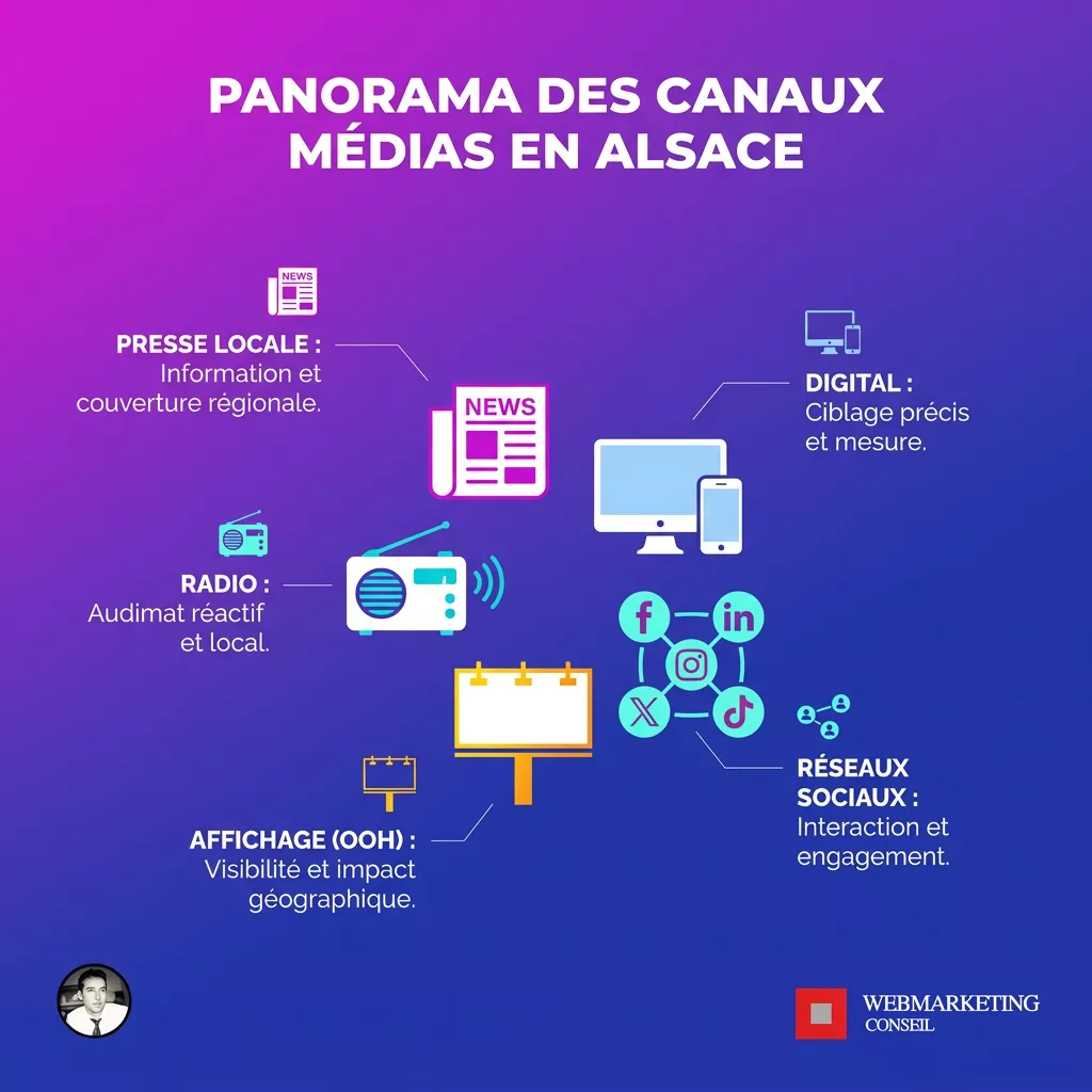 Carte des canaux médias en Alsace