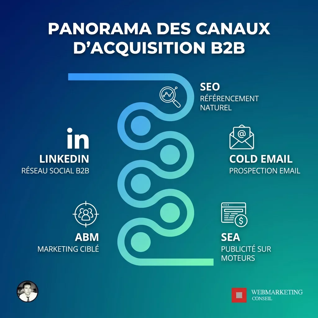 Schéma des canaux d'acquisition B2B