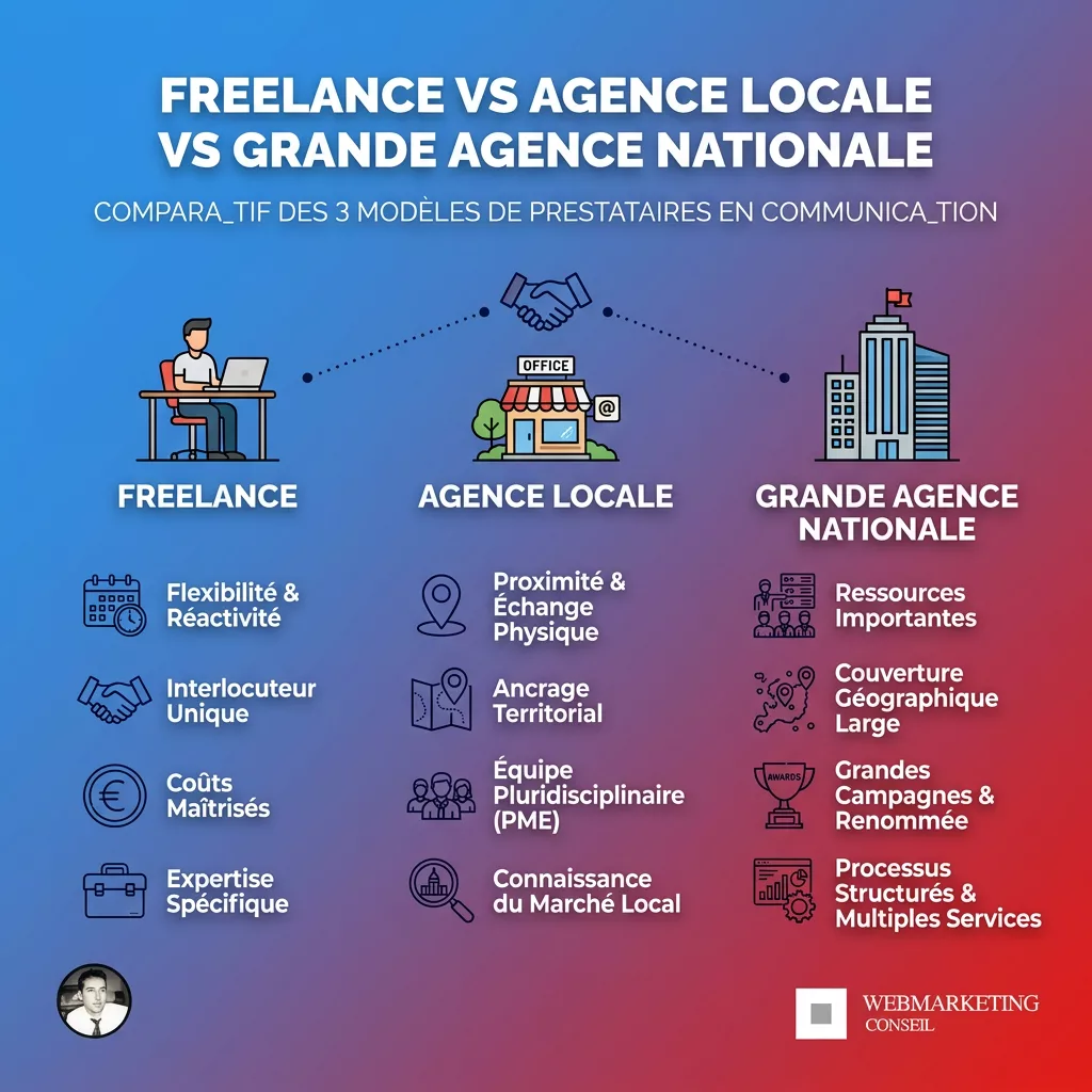 Comparatif freelance agence locale agence nationale