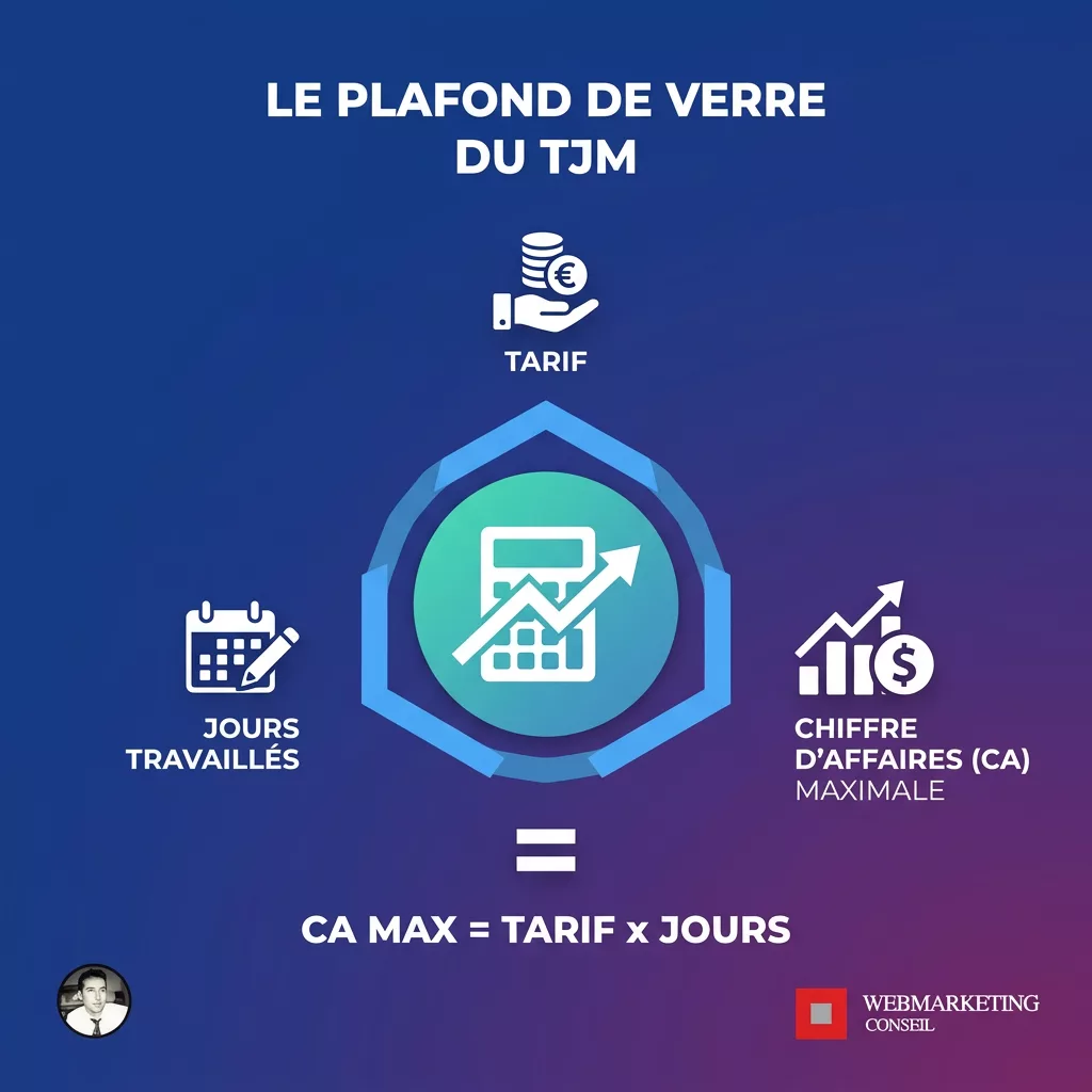 Illustration du plafond mathématique du revenu au TJM
