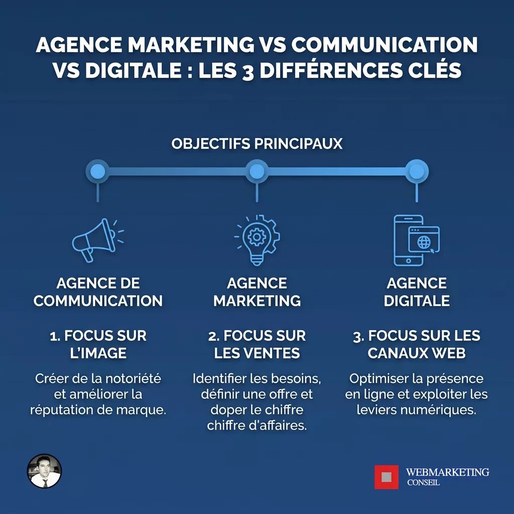 Comparatif des 3 types d'agences
